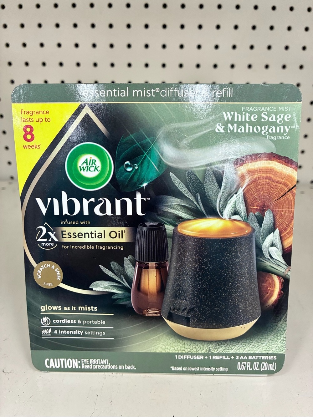 NEW AIR WICK Essential Mist Vibrant Starter Kit Diffuser, White Sage & Mahogany